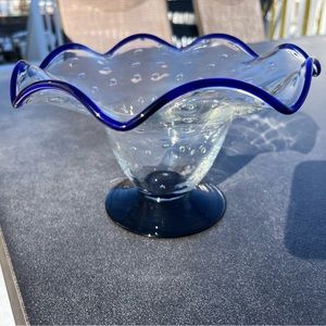 Murano Art Glass Cobalt Blue Bowl